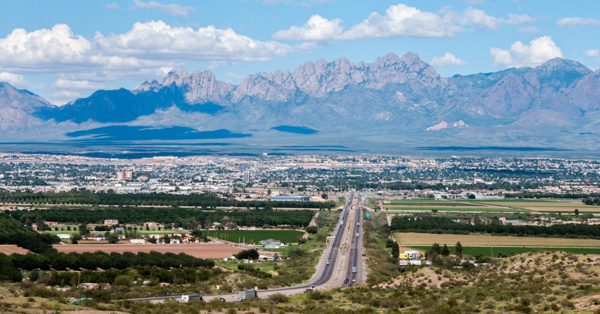 Las Cruces New Mexico from afar.